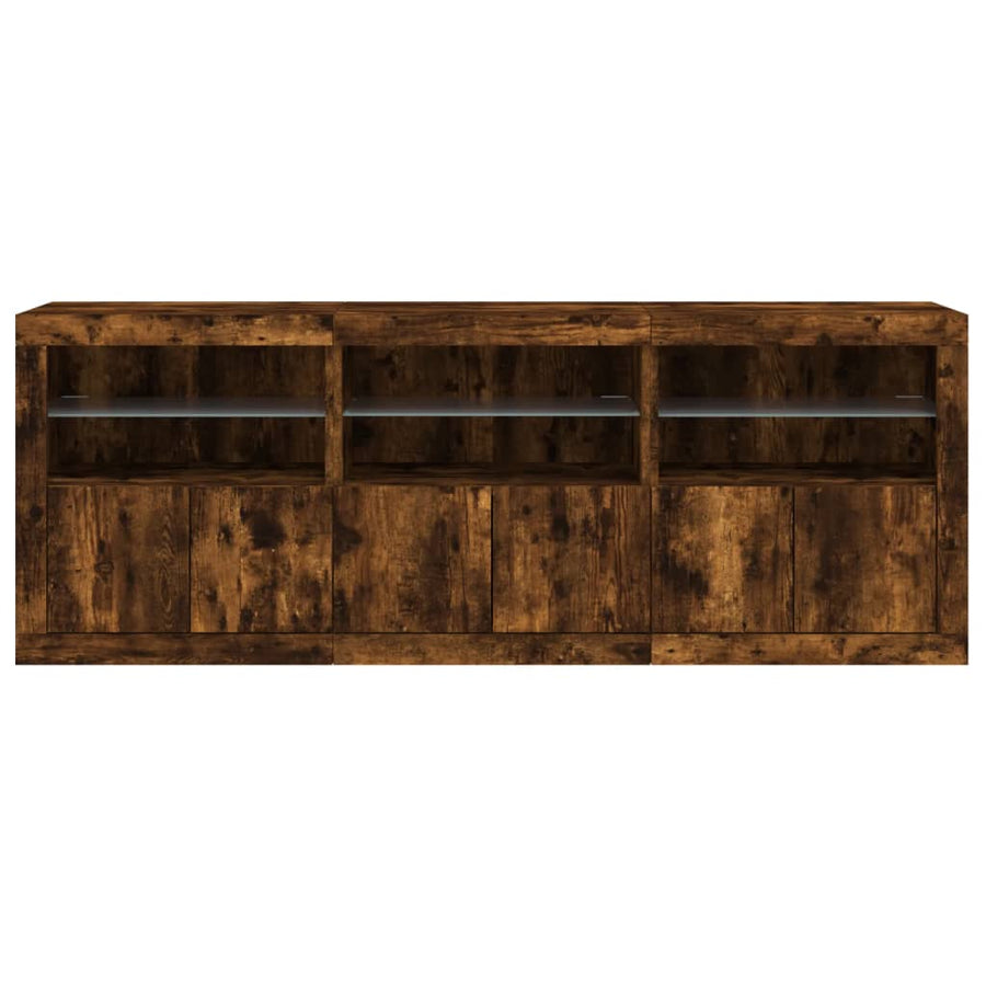 Dressoir Met Led-Verlichting 8,5X37X67 Cm Kleur Gerookt eiken
