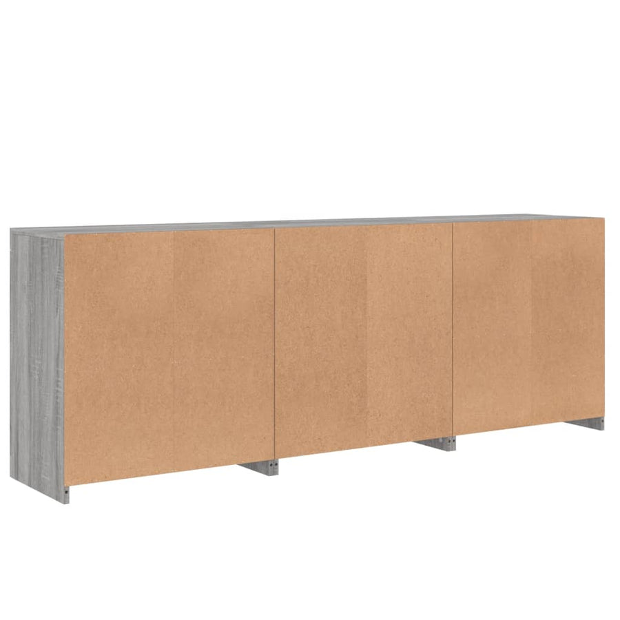 Dressoir met LED-verlichting 181,5x37x678 cm grijs sonoma eiken