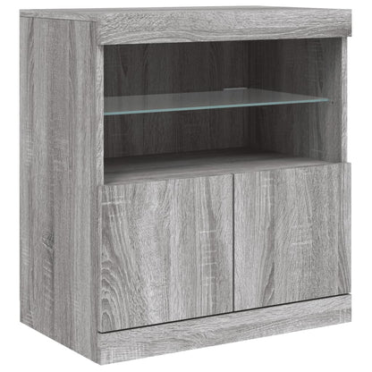 Dressoir Met Led-Verlichting 8,5X37X678 Cm Eiken Grijs sonoma
