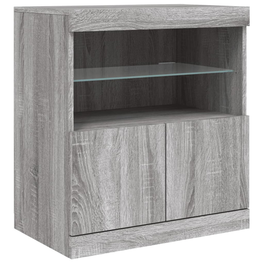 Dressoir met LED-verlichting 181,5x37x678 cm grijs sonoma eiken