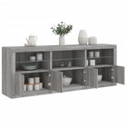 Sideboard with LED lighting 181.5x37x678 cm grey sonoma oak