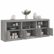 Dressoir 181,5x37x67 cm grijs sonoma eiken met led