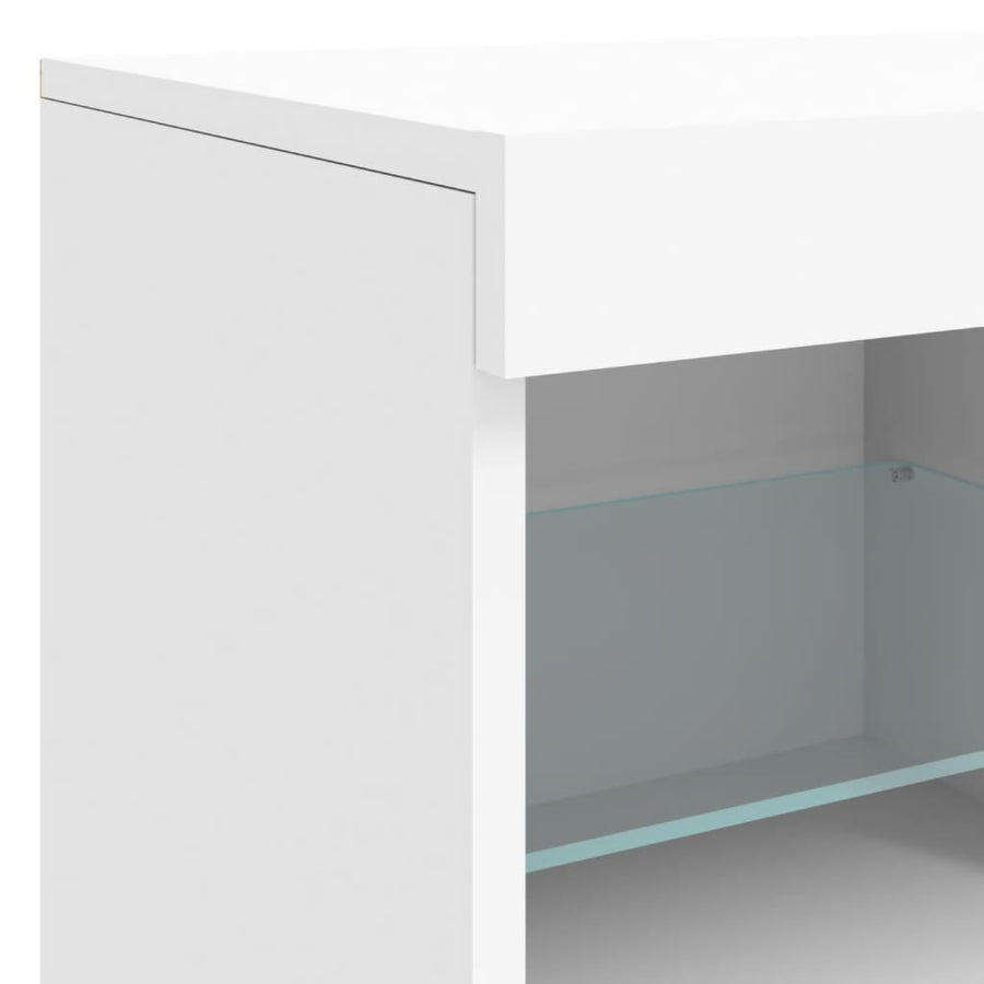 Dressoir Met Led-Verlichting 202X37X67 Cm Wit