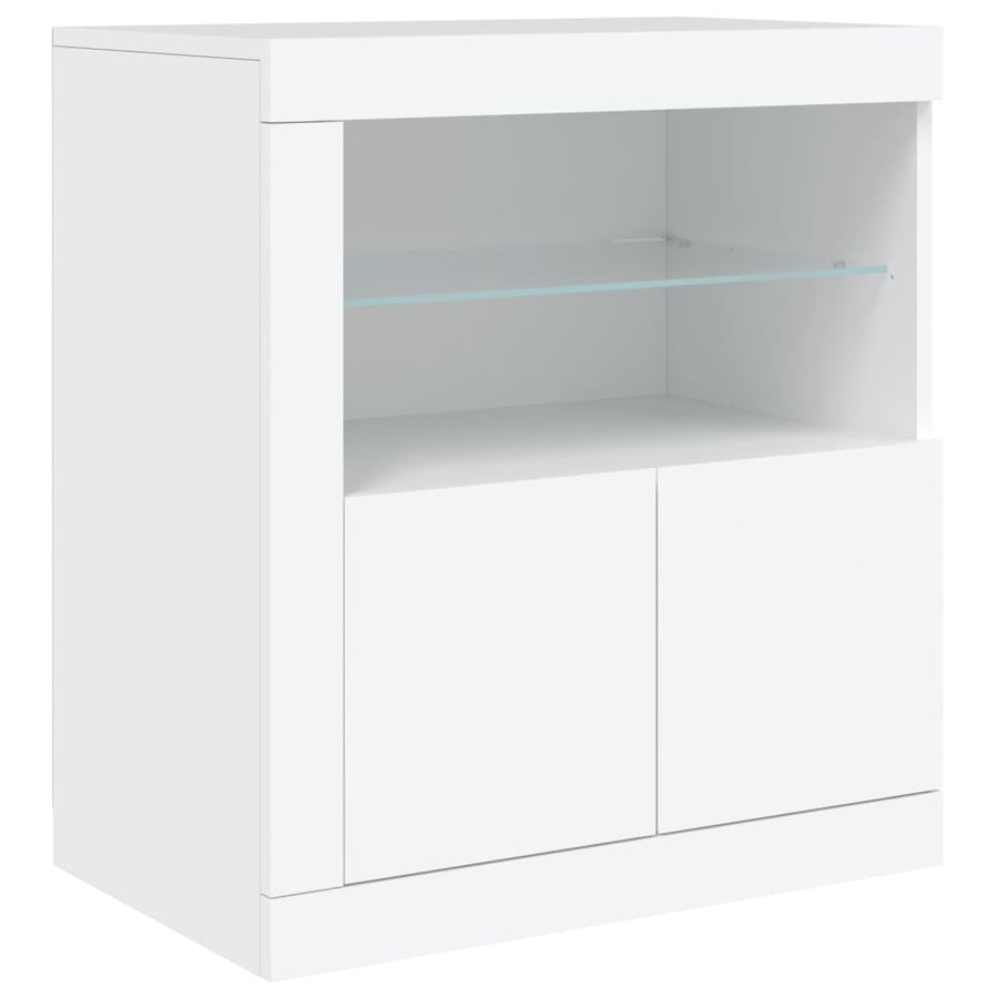 Dressoir Met Led-Verlichting 202X37X67 Cm Wit