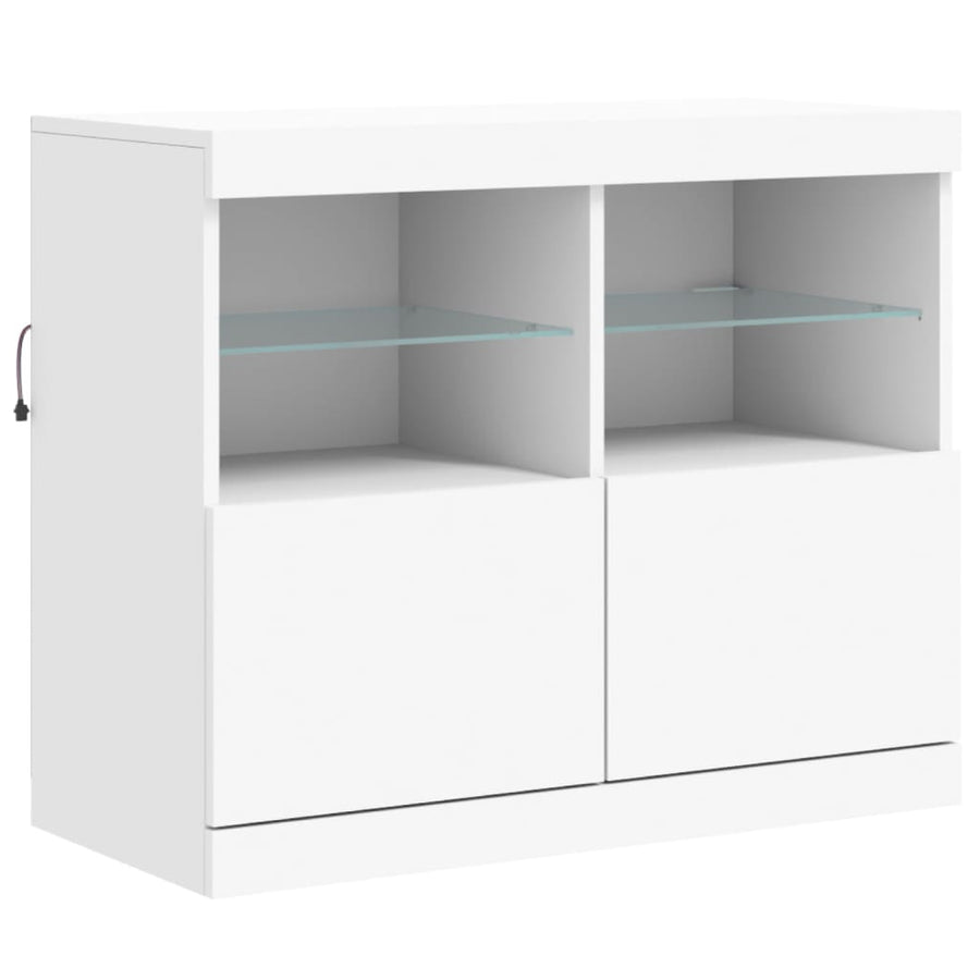 Dressoir Met Led-Verlichting 202X37X67 Cm Wit