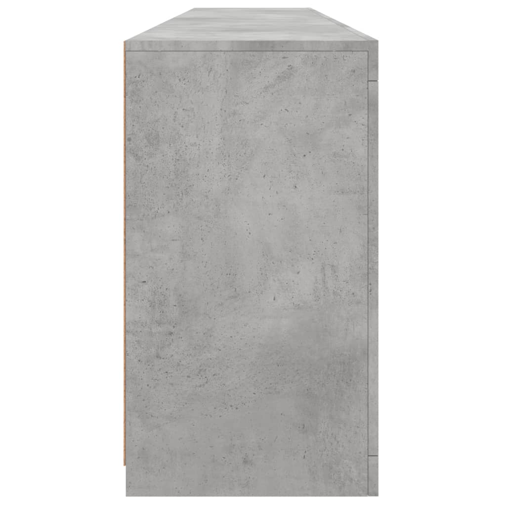 Dressoir Met Led-Verlichting 202X37X67 Cm Betongrijs
