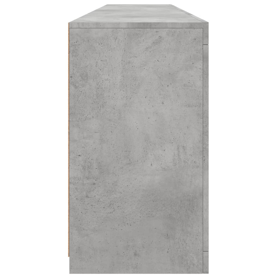 Dressoir Met Led-Verlichting 202X37X67 Cm Betongrijs