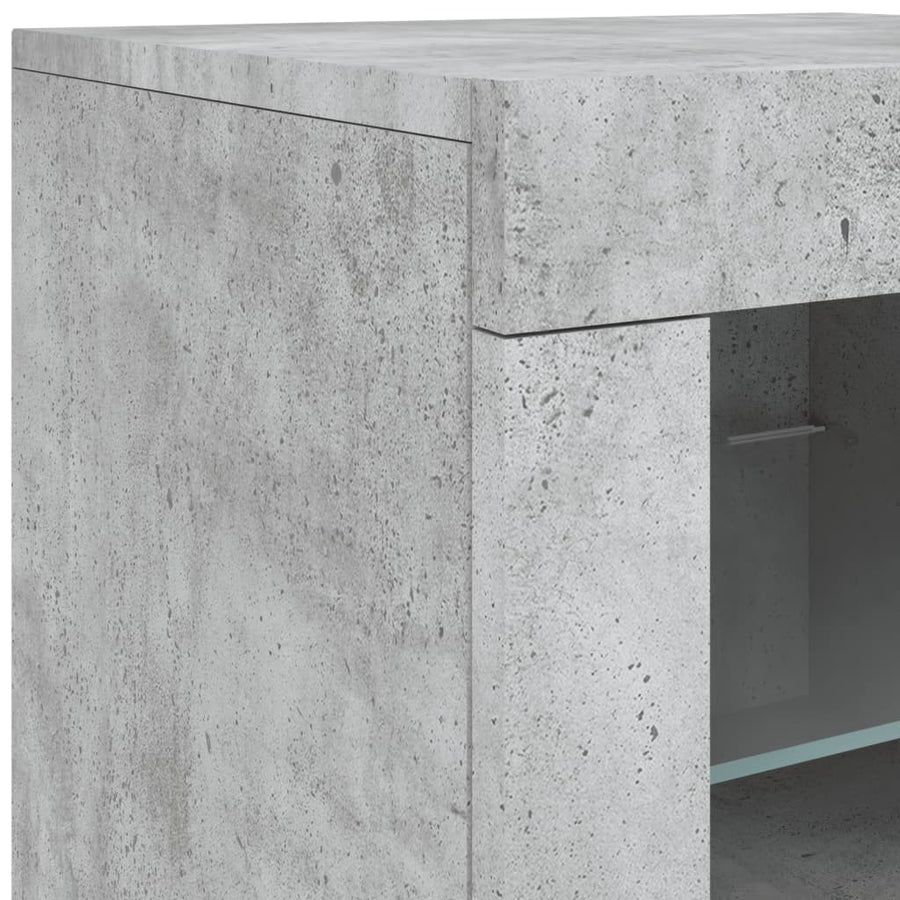 Dressoir Met Led-Verlichting 202X37X67 Cm Betongrijs