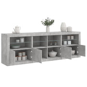Dressoir 202x37x67 cm betongrijs LED