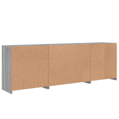 Dressoir Met Led-Verlichting 202X37X67 Cm Eiken Grijs sonoma