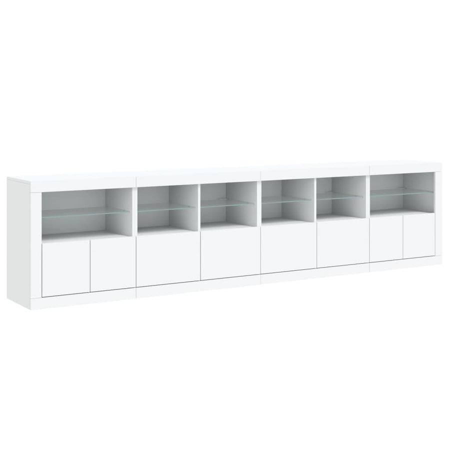 Dressoir Met Led-Verlichting 283X37X67 Cm Wit