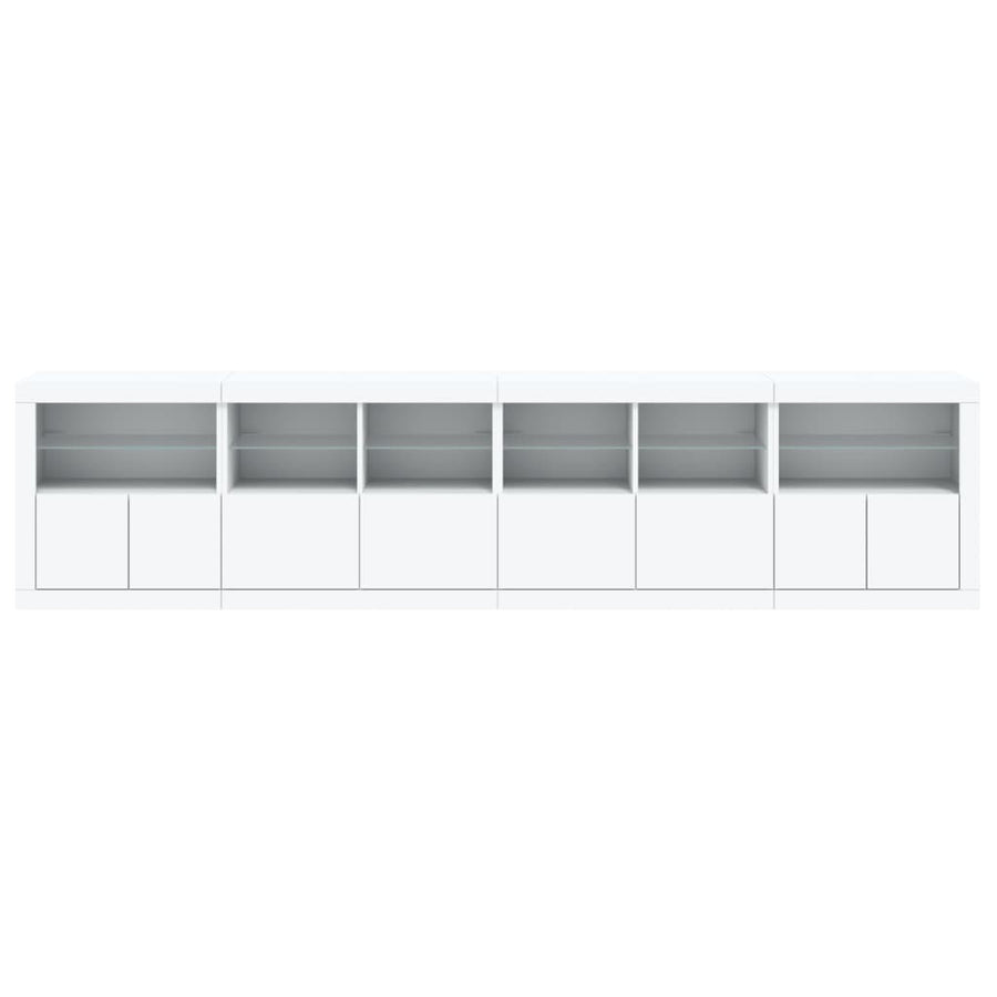 Dressoir Met Led-Verlichting 283X37X67 Cm Wit