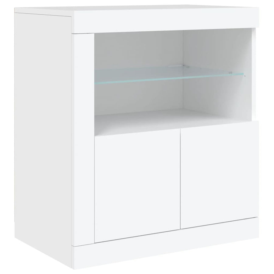 Dressoir Met Led-Verlichting 283X37X67 Cm Wit
