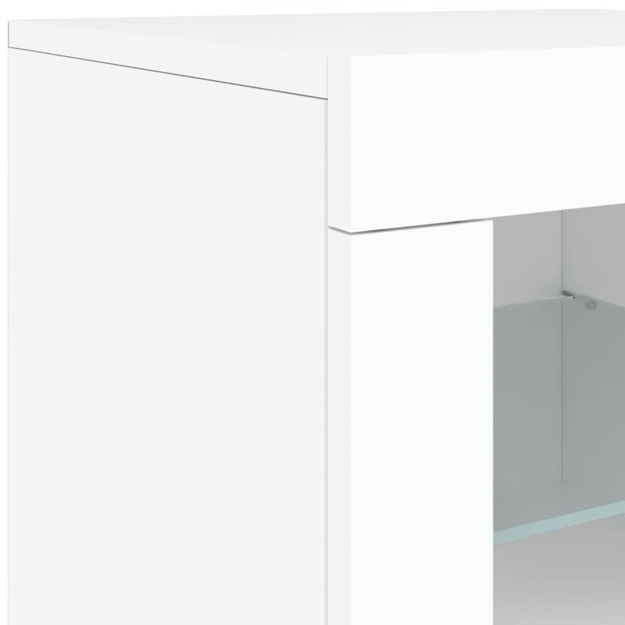 Dressoir Met Led-Verlichting 283X37X67 Cm Wit