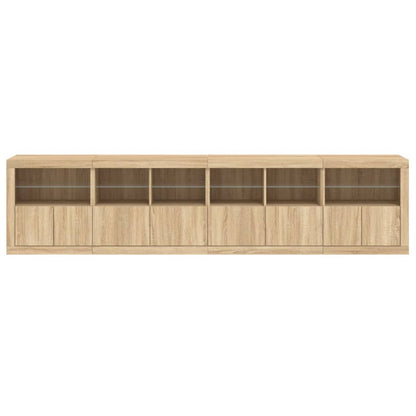 Dressoir Met Led-Verlichting 283X37X67 Cm Kleurig Sonoma eiken