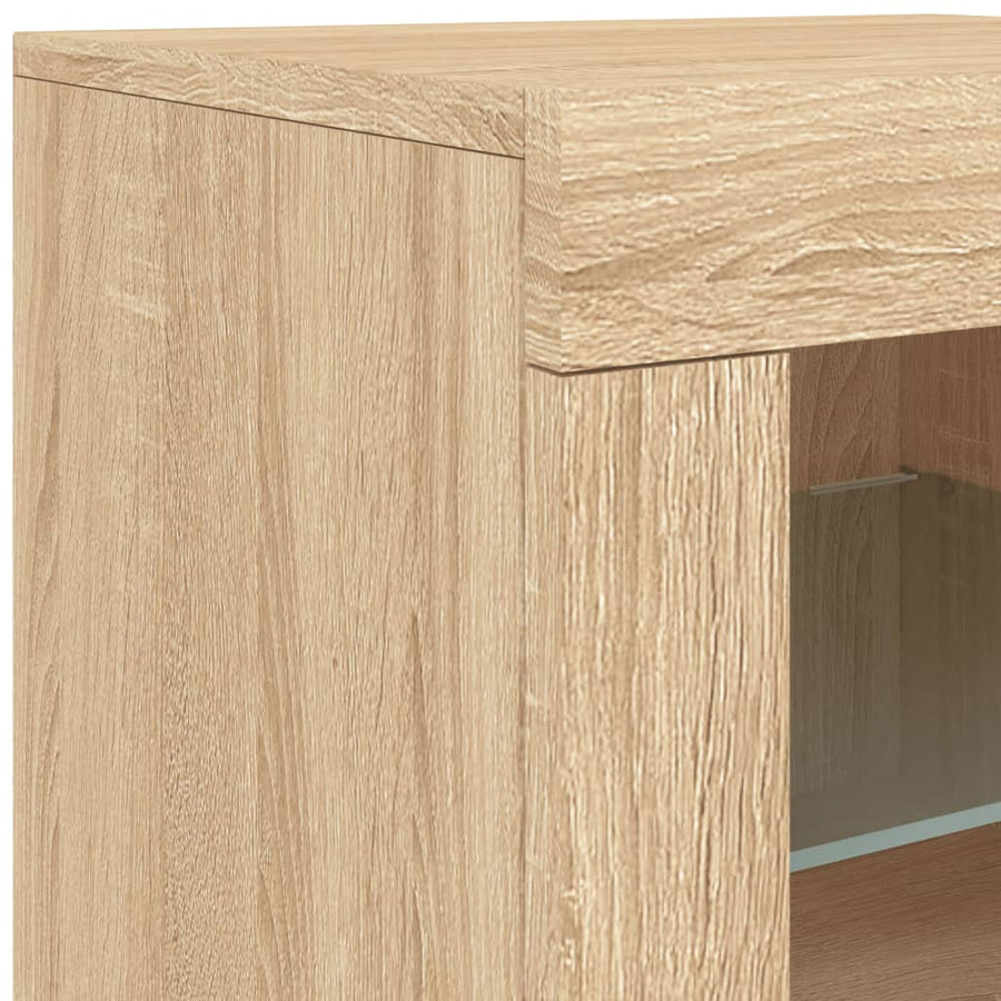 Dressoir Met Led-Verlichting 283X37X67 Cm Kleurig Sonoma eiken