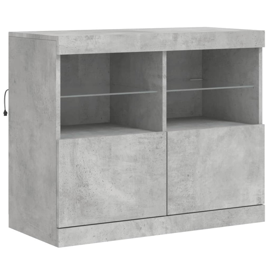 Dressoir Met Led-Verlichting 283X37X67 Cm Betongrijs