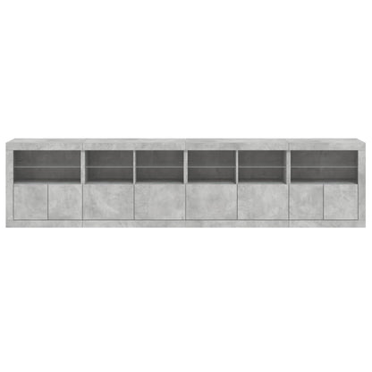 Dressoir Met Led-Verlichting 283X37X67 Cm Betongrijs