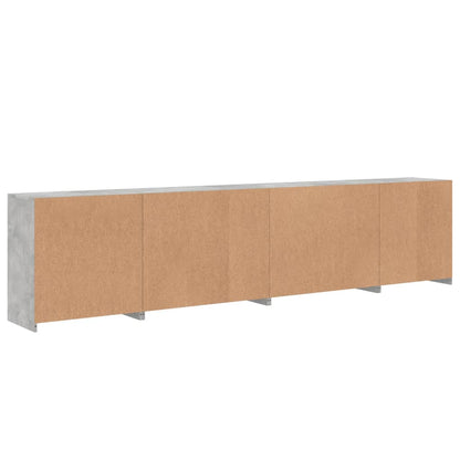 Dressoir Met Led-Verlichting 283X37X67 Cm Betongrijs