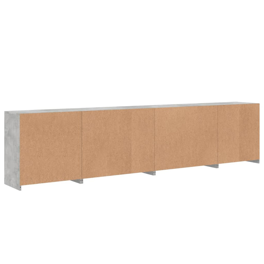 Dressoir Met Led-Verlichting 283X37X67 Cm Betongrijs