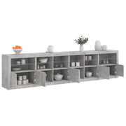 Dressoir 283x37x67 cm betongrijs met LED