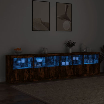 Dressoir Met Led-Verlichting 283,5X37X67 Cm Kleur Gerookt eiken