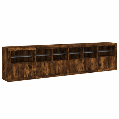 Dressoir Met Led-Verlichting 283,5X37X67 Cm Kleur Gerookt eiken