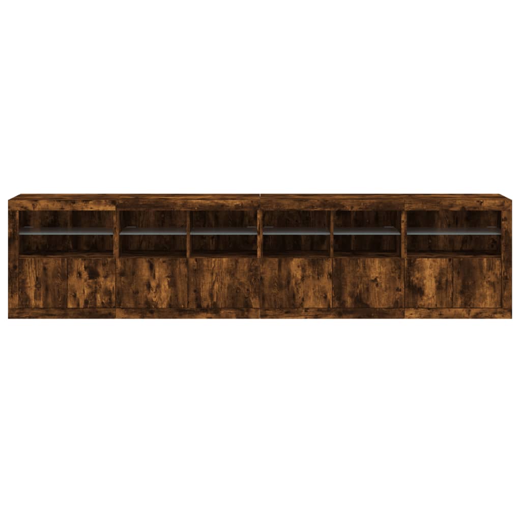 Dressoir Met Led-Verlichting 283,5X37X67 Cm Kleur Gerookt eiken