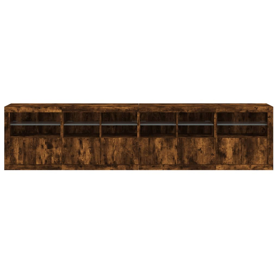 Dressoir Met Led-Verlichting 283,5X37X67 Cm Kleur Gerookt eiken