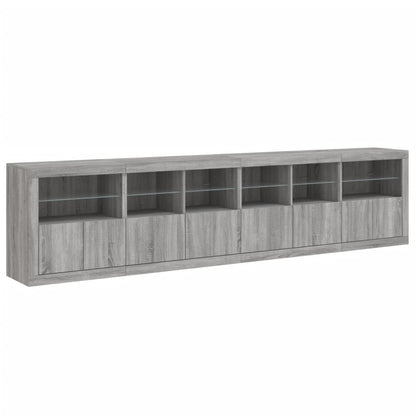 Dressoir Met Led-Verlichting 283X37X67 Cm Eiken Grijs sonoma