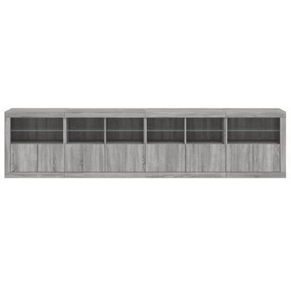 Dressoir Met Led-Verlichting 283X37X67 Cm Eiken Grijs sonoma