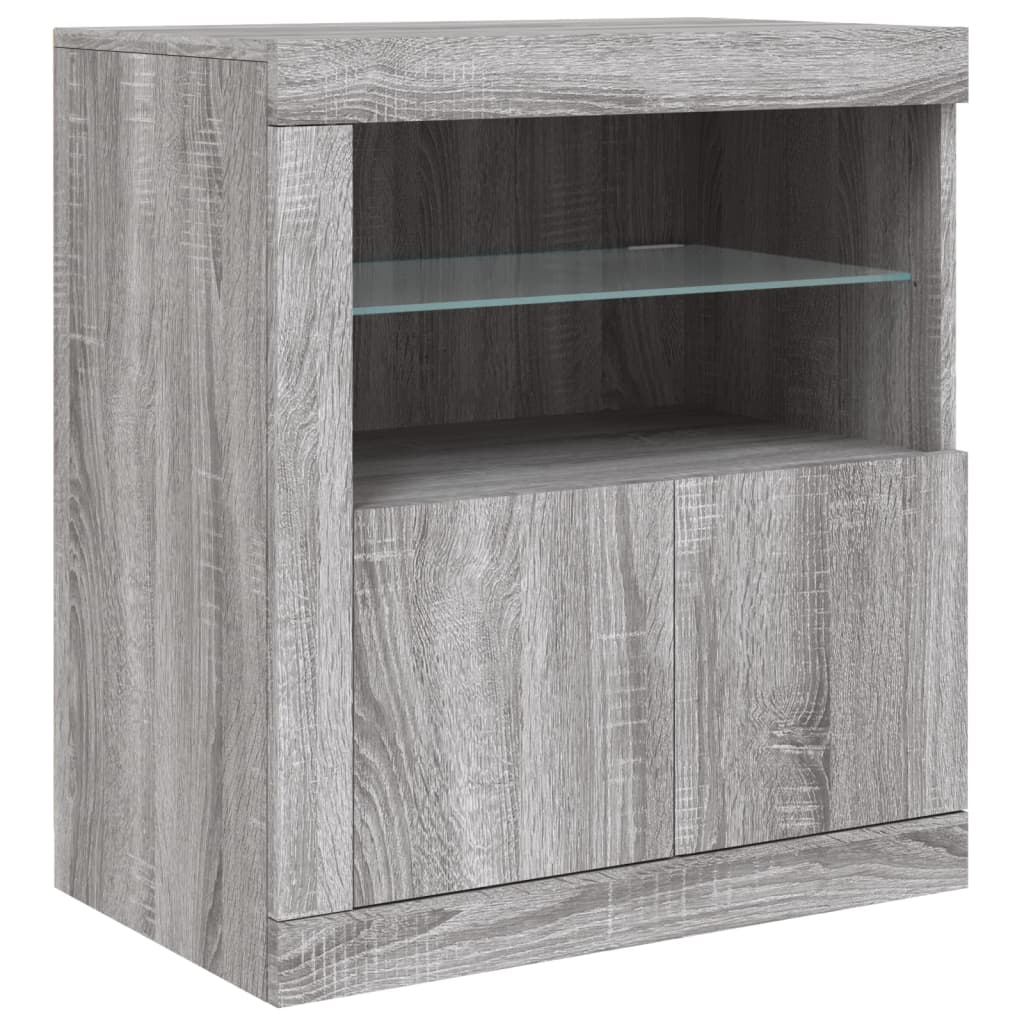 Dressoir Met Led-Verlichting 283X37X67 Cm Eiken Grijs sonoma