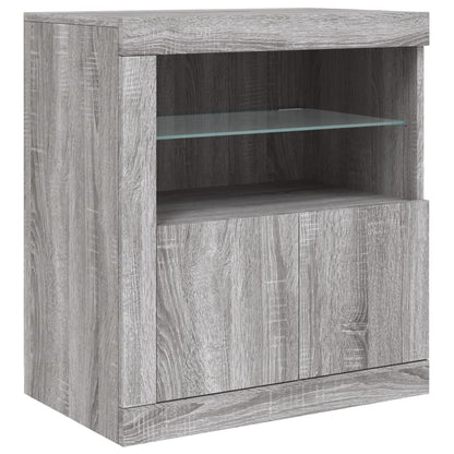 Dressoir Met Led-Verlichting 283X37X67 Cm Eiken Grijs sonoma