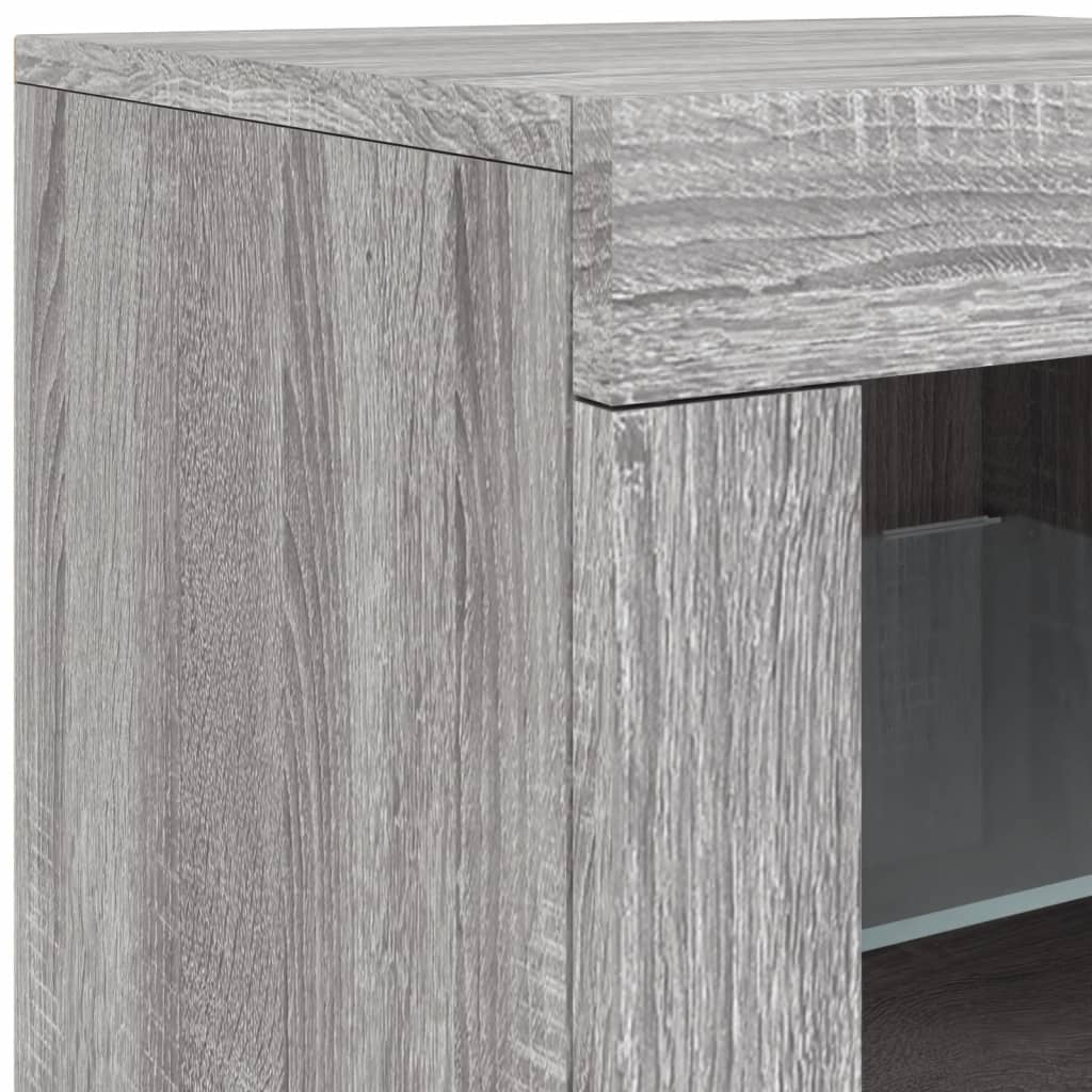 Dressoir Met Led-Verlichting 283X37X67 Cm Eiken Grijs sonoma