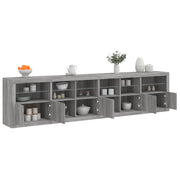 Dressoir 283x37x67 cm grijs sonoma eiken met led