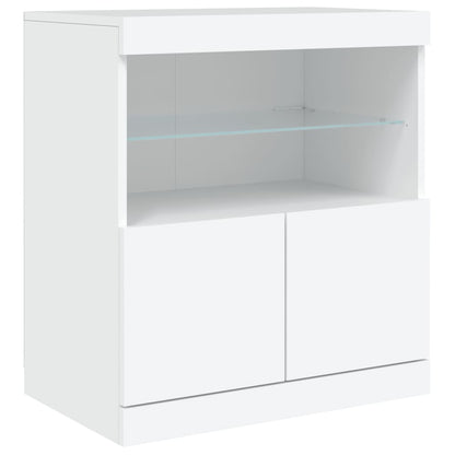 Dressoir Met Led-Verlichting 283X37X67 Cm Wit