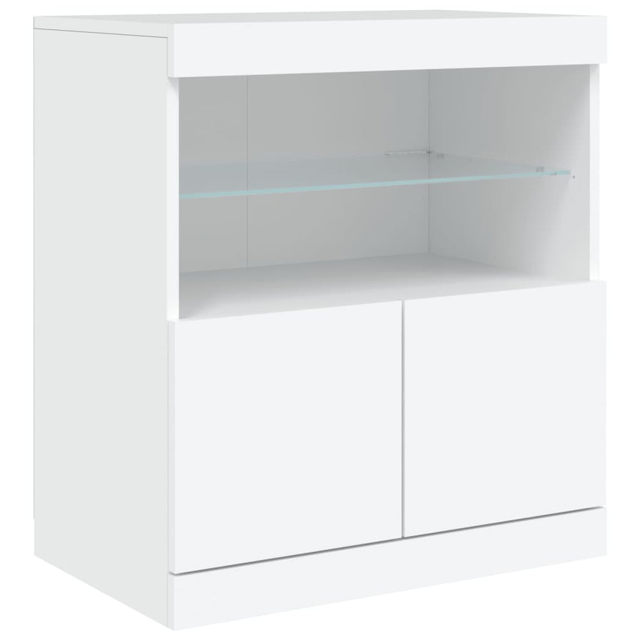 Dressoir Met Led-Verlichting 283X37X67 Cm Wit