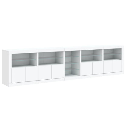 Dressoir Met Led-Verlichting 283X37X67 Cm Wit