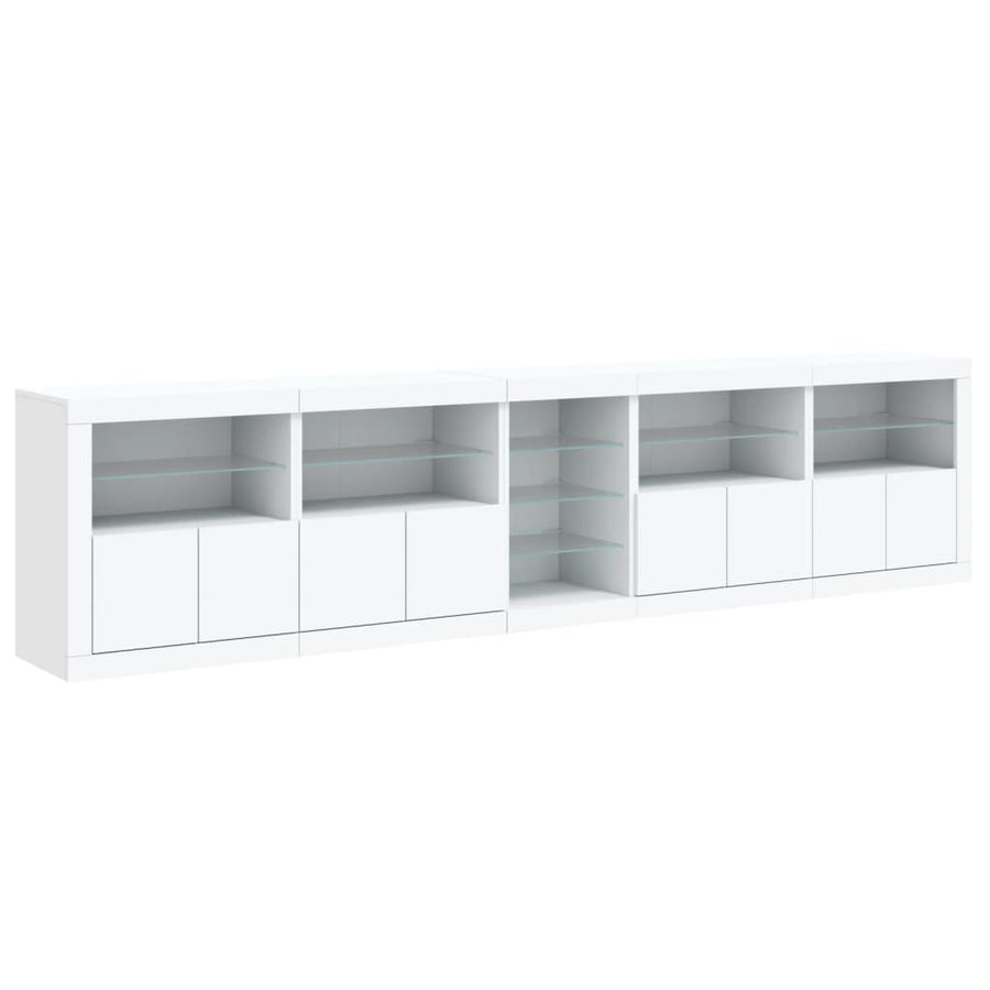 Dressoir Met Led-Verlichting 283X37X67 Cm Wit
