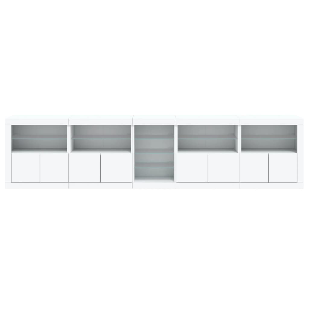 Dressoir Met Led-Verlichting 283X37X67 Cm Wit