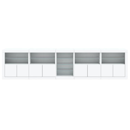 Dressoir Met Led-Verlichting 283X37X67 Cm Wit