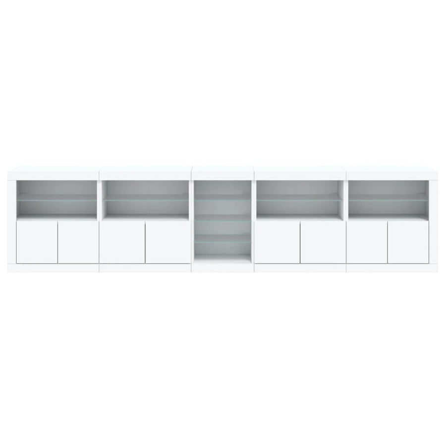 Dressoir Met Led-Verlichting 283X37X67 Cm Wit