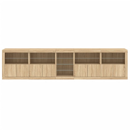 Dressoir Met Led-Verlichting 283X37X67 Cm Kleurig Sonoma eiken