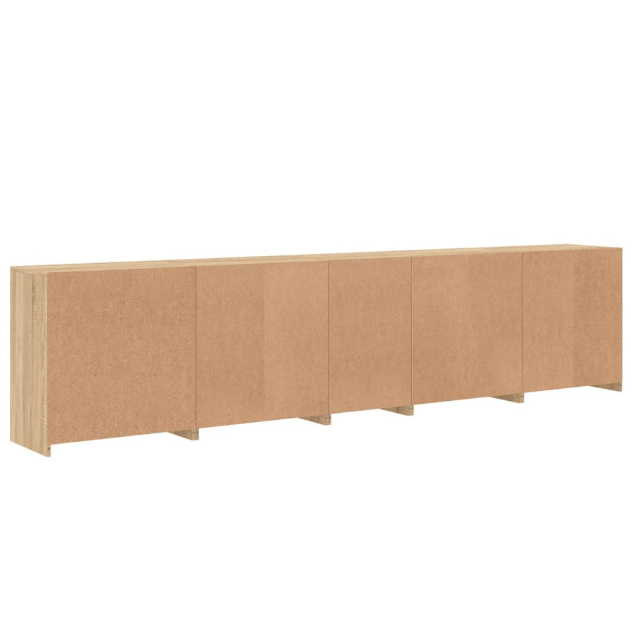Dressoir Met Led-Verlichting 283X37X67 Cm Kleurig Sonoma eiken