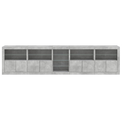 Dressoir Met Led-Verlichting 283X37X67 Cm Betongrijs