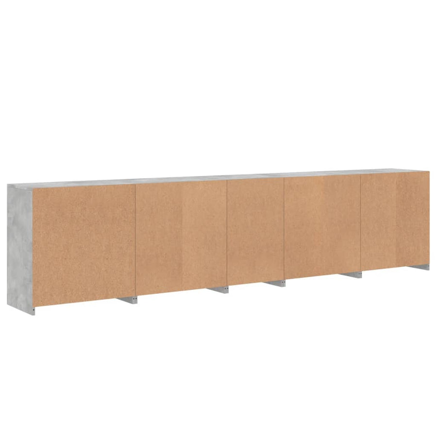 Dressoir Met Led-Verlichting 283X37X67 Cm Betongrijs