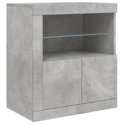 Dressoir Met Led-Verlichting 283X37X67 Cm Betongrijs