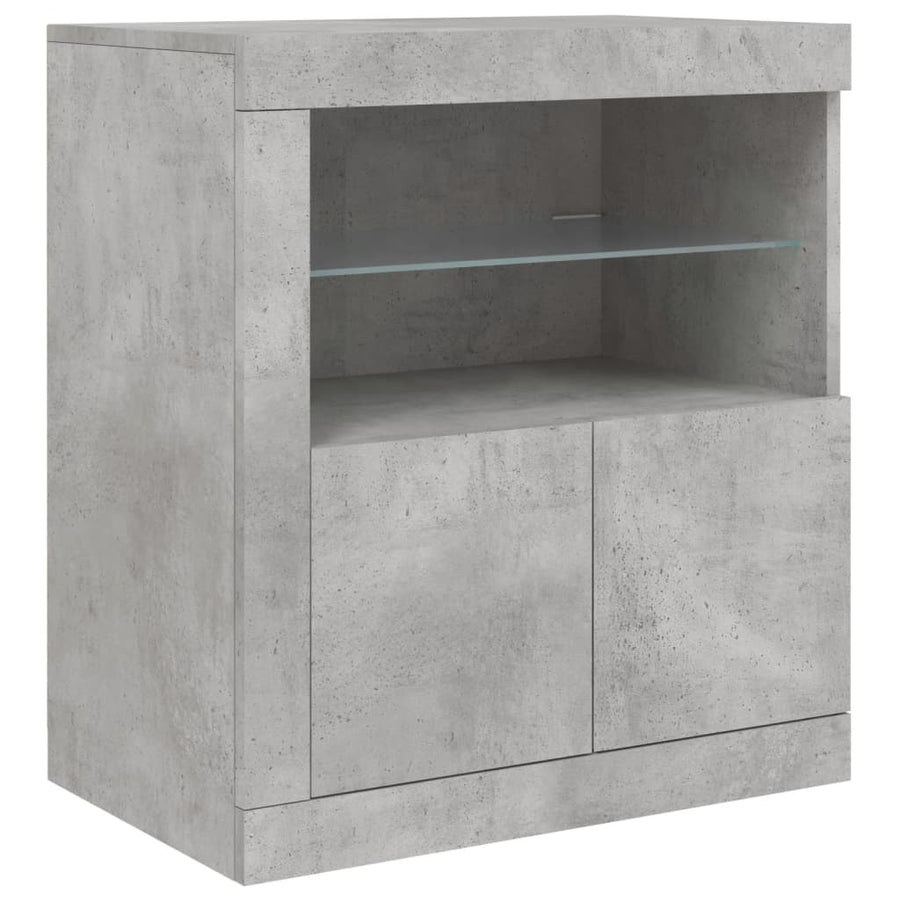 Dressoir Met Led-Verlichting 283X37X67 Cm Betongrijs