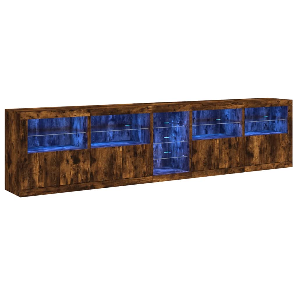 Dressoir Met Led-Verlichting 283,5X37X67 Cm Kleur Gerookt eiken
