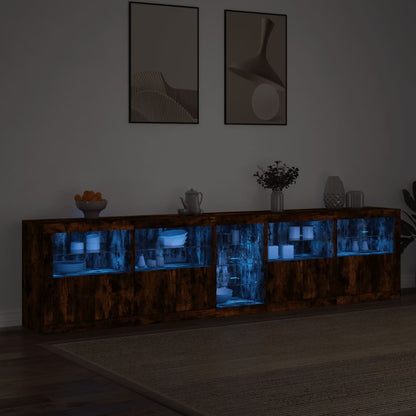 Dressoir Met Led-Verlichting 283,5X37X67 Cm Kleur Gerookt eiken